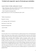 Cover page: Technical and Comparative Aspects of Brain Glycogen Metabolism.