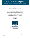 Cover page: Max Tech and Beyond: Maximizing Appliance and Equipment Efficiency by Design