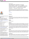 Cover page: Quantifying the reduction in sexual transmission of HIV-1 among MSM by early initiation of ART: A mathematical model