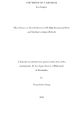 Cover page: Three Essays on Causal Inference with High-dimensional Data and Machine Learning Methods