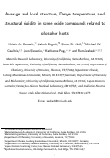 Cover page: Average and Local Structure, Debye Temperature, and Structural Rigidity in Some Oxide Compounds Related to Phosphor Hosts