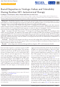 Cover page: Racial Disparities in Virologic Failure and Tolerability During Firstline HIV Antiretroviral Therapy