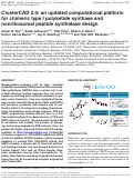 Cover page: ClusterCAD 2.0: an updated computational platform for chimeric type I polyketide synthase and nonribosomal peptide synthetase design