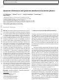 Cover page: Quantum information and quantum simulation of neutrino physics