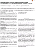 Cover page: Improving Weight in People with Serious Mental Illness: The Effectiveness of Computerized Services with Peer Coaches.