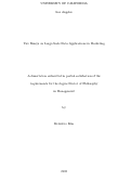 Cover page: Two Essays on Large-Scale Data Applications in Marketing