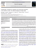 Cover page: Orthographic transparency modulates the functional asymmetry in the fusiform cortex: An artificial language training study