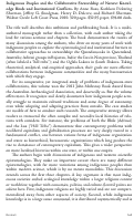 Cover page: Indigenous Peoples and the Collaborative Stewardship of Nature: Knowledge Binds and Institutional Conflicts. By Anne Ross, Kathleen Pickering Sherman, Jeffrey G. Snodgrass, Henry D. Delcore, and Richard Sherman.