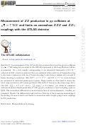 Cover page: Measurement of ZZ production in pp collisions at TeV and limits on anomalous ZZZ and ZZγ couplings with the ATLAS detector