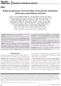 Cover page: Rapid progression and mortality of lysosomal acid lipase deficiency presenting in infants