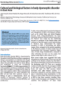 Cover page: Cultural and biological factors in body dysmorphic disorder in East Asia