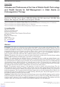 Cover page: Attitudes and preferences of the use of mobile health technology and health games for self-management in older adults on anticoagulation therapy