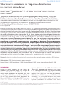 Cover page: Short-term variations in response distribution to cortical stimulation