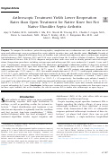 Cover page: Arthroscopic Treatment Yields Lower Reoperation Rates than Open Treatment for Native Knee but Not Native Shoulder Septic Arthritis.