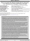 Cover page: Needs Assessment and Tailored Training Pilot for Emergency Care Clinicians in the Prehospital Setting in Rwanda