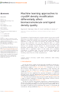 Cover page: Machine learning approaches to cryoEM density modification differentially affect biomacromolecule and ligand density quality.