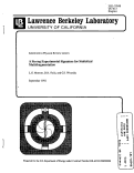 Cover page: Experimental Signature for Statistical Multifragmentation