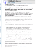 Cover page: Urinary glyphosate and AMPA levels in a cross-sectional study of postmenopausal women: Associations with organic eating behavior and dietary intake