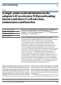 Cover page: A single-amino acid substitution in the adaptor LAT accelerates TCR proofreading kinetics and alters T-cell selection, maintenance and function