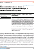 Cover page: Proteome allocation is linked to transcriptional regulation through a modularized transcriptome.