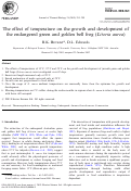 Cover page: The effect of temperature on the growth and development of the endangered green and golden bell frog (Litoria aurea)