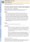 Cover page: Microtubule-Dependent Regulation of Mitotic Protein Degradation