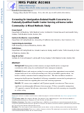 Cover page: Screening for Immigration-Related Health Concerns in a Federally Qualified Health Center Serving a Diverse Latinx Community: A Mixed Methods Study