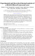 Cover page: Experimental and theoretical thermal analysis of a Hybrid Silicon Evanescent Laser