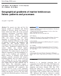 Cover page: Geographical gradients of marine herbivorous fishes: patterns and processes