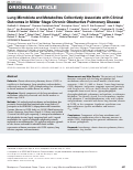 Cover page: Lung Microbiota and Metabolites Collectively Associate with Clinical Outcomes in Milder Stage Chronic Obstructive Pulmonary Disease.