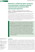 Cover page: Multi-omics of Bohring-Opitz syndrome truncating ASXL1 mutations identify canonical and non-canonical Wnt signaling dysregulation