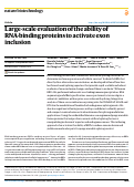 Cover page: Large-scale evaluation of the ability of RNA-binding proteins to activate exon inclusion