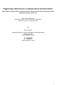 Cover page: Engineering a Link Between Universities and Vocational Schools?  The Divergent Role of Professional Associations and Business Interests in the Formation of Systems for Technical Education in Germany and the USA