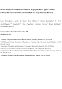 Cover page: Water Adsorption and Dissociation on Polycrystalline Copper Oxides: Effects of Environmental Contamination and Experimental Protocol