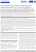 Cover page: Cardiovascular Risk and Health Among People With Human Immunodeficiency Virus (HIV) Eligible for Primary Prevention: Insights From the REPRIEVE Trial