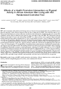 Cover page: Effects of a Health Promotion Intervention on Physical Activity in African American Men Living with HIV: Randomized Controlled Trial