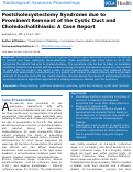 Cover page: Postcholecystectomy Syndrome due to Prominent Remnant of the Cystic Duct and Choledocholithiasis: A Case Report