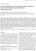 Cover page: A novel mechanism for the facilitation of theta-induced long-term potentiation by brain-derived neurotrophic factor