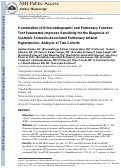 Cover page: Combination of Echocardiographic and Pulmonary Function Test Measures Improves Sensitivity for Diagnosis of Systemic Sclerosis-associated Pulmonary Arterial Hypertension: Analysis of 2 Cohorts