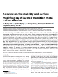 Cover page: A review on the stability and surface modification of layered transition-metal oxide cathodes