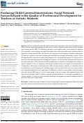 Cover page: Producing Child-Centered Interventions: Social Network Factors Related to the Quality of Professional Development for Teachers of Autistic Students