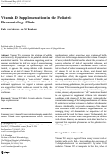 Cover page: Vitamin D Supplementation in the Pediatric Rheumatology Clinic