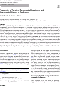 Cover page: Trajectories of Perceived Technological Impairment and Psychological Distress in Adolescents