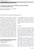 Cover page: The neural correlates of social attention: automatic orienting to social and nonsocial cues