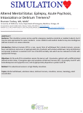 Cover page: Altered Mental Status: Epilepsy, Acute Psychosis, Intoxication or Delirium Tremens?