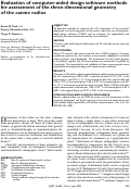 Cover page: Evaluation of computer-aided design software methods for assessment of the three-dimensional geometry of the canine radius.