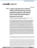 Cover page: Large-scale genomic analyses with machine learning uncover predictive patterns associated with fungal phytopathogenic lifestyles and traits