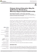 Cover page: Primary School Education May Be Sufficient to Moderate a Memory-Hippocampal Relationship