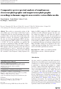 Cover page: Comparative power spectral analysis of simultaneous elecroencephalographic and magnetoencephalographic recordings in humans suggests non-resistive extracellular media