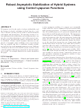 Cover page: Robust Asymptotic Stabilization of Hybrid Systems using Control Lyapunov Functions